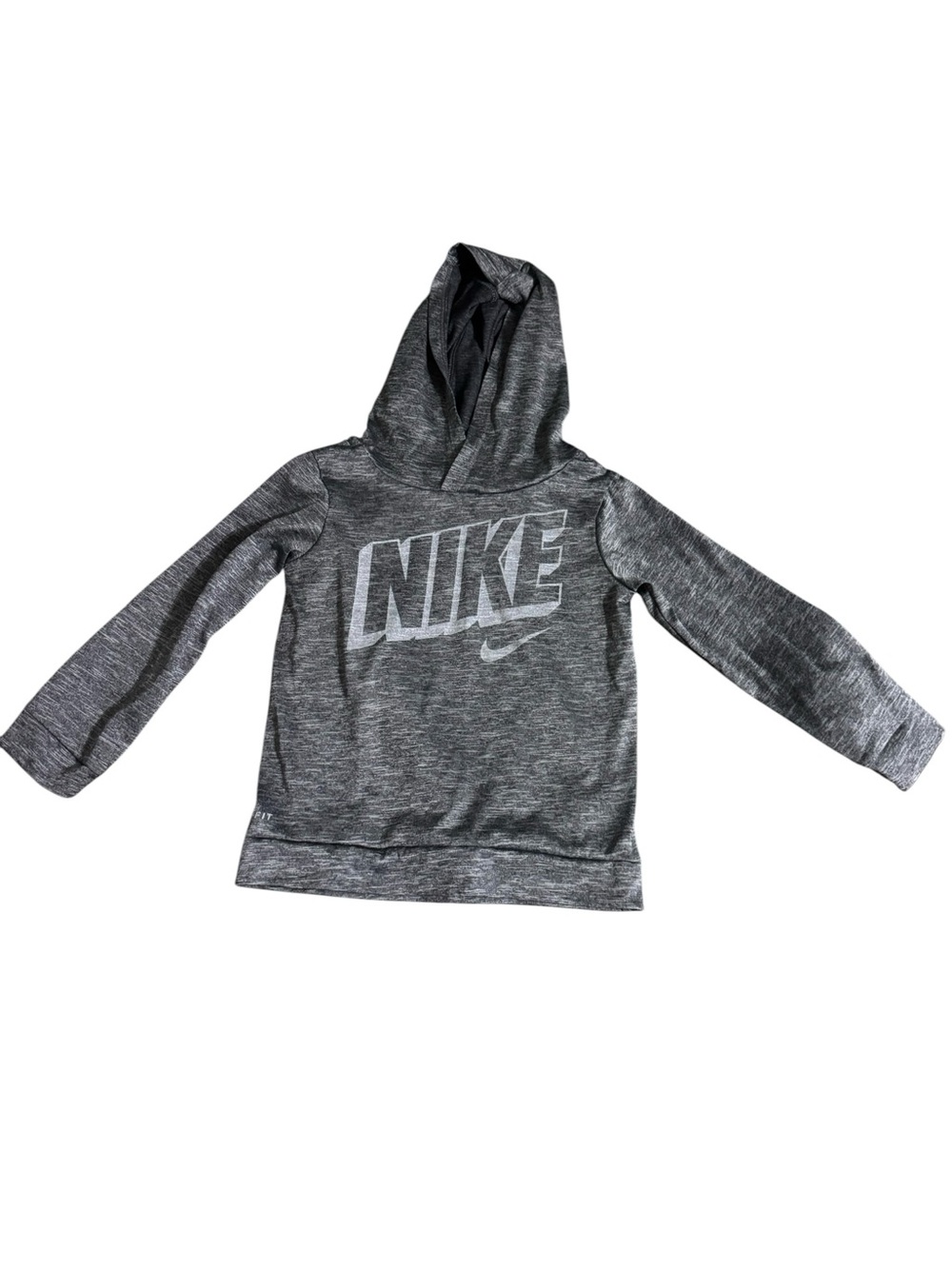 Nike Kids Gray Marled Logo Hooded Sweatshirt